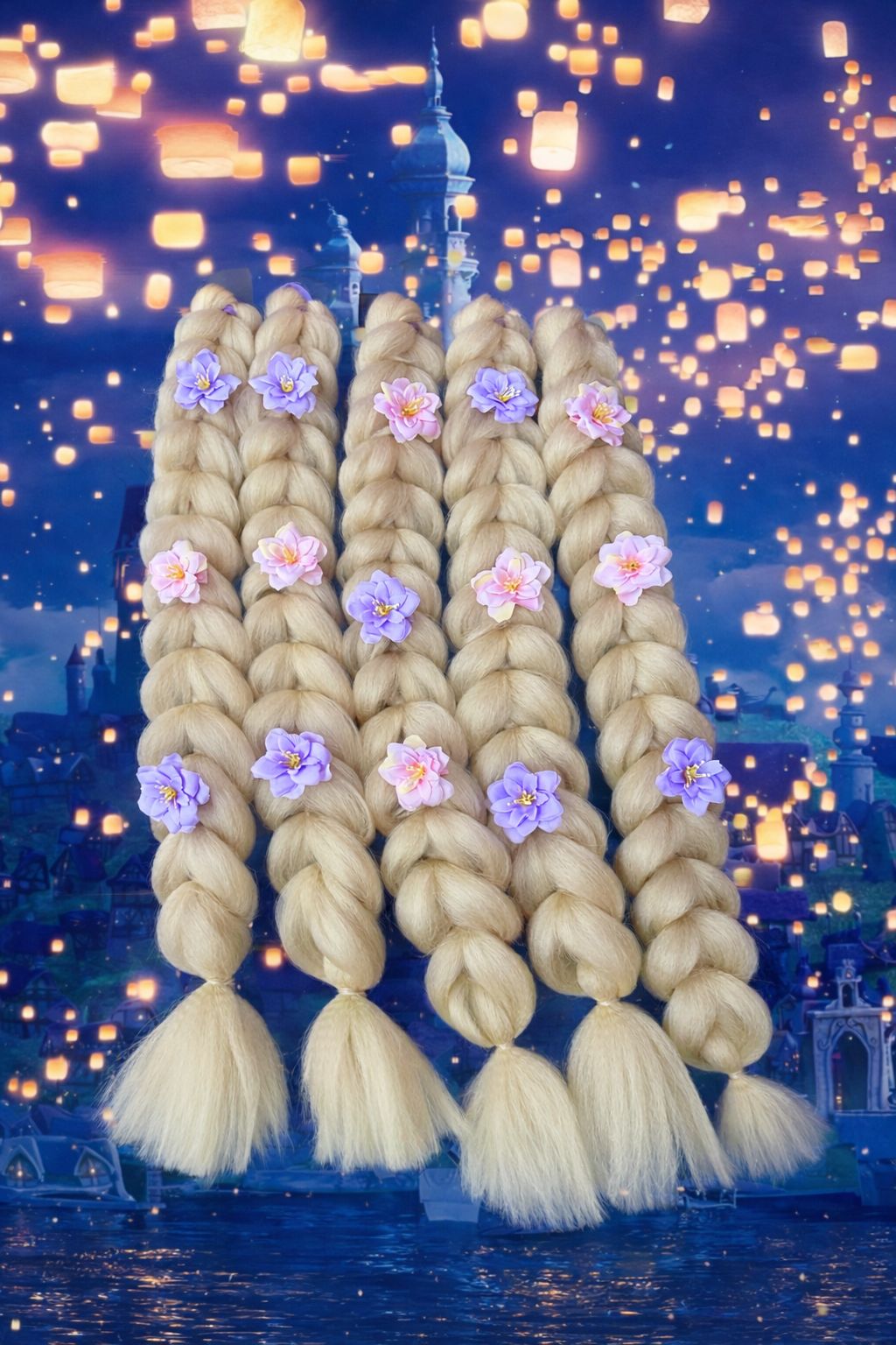 Rapunzel‑Inspired Golden Blossom Dragon Braid