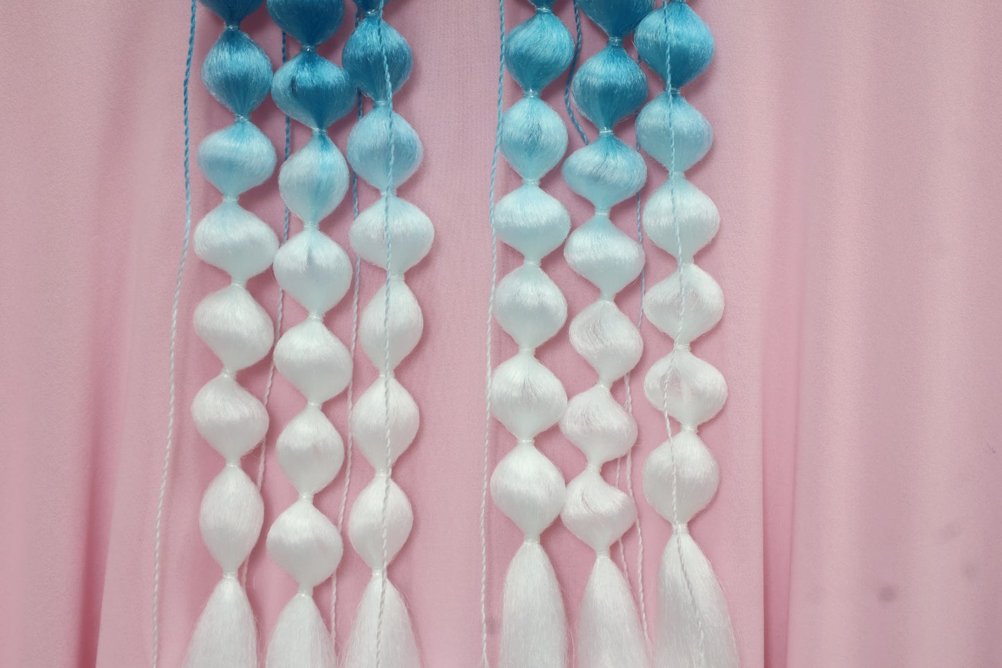 Blue & White Bubble Braids (ideal for party's, festivals and cosplay)