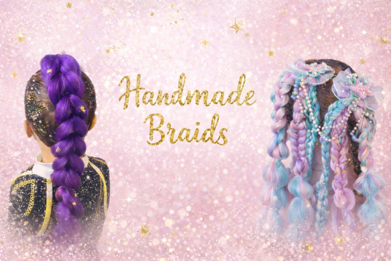 Blue & White Bubble Braids (ideal for party's, festivals and cosplay)