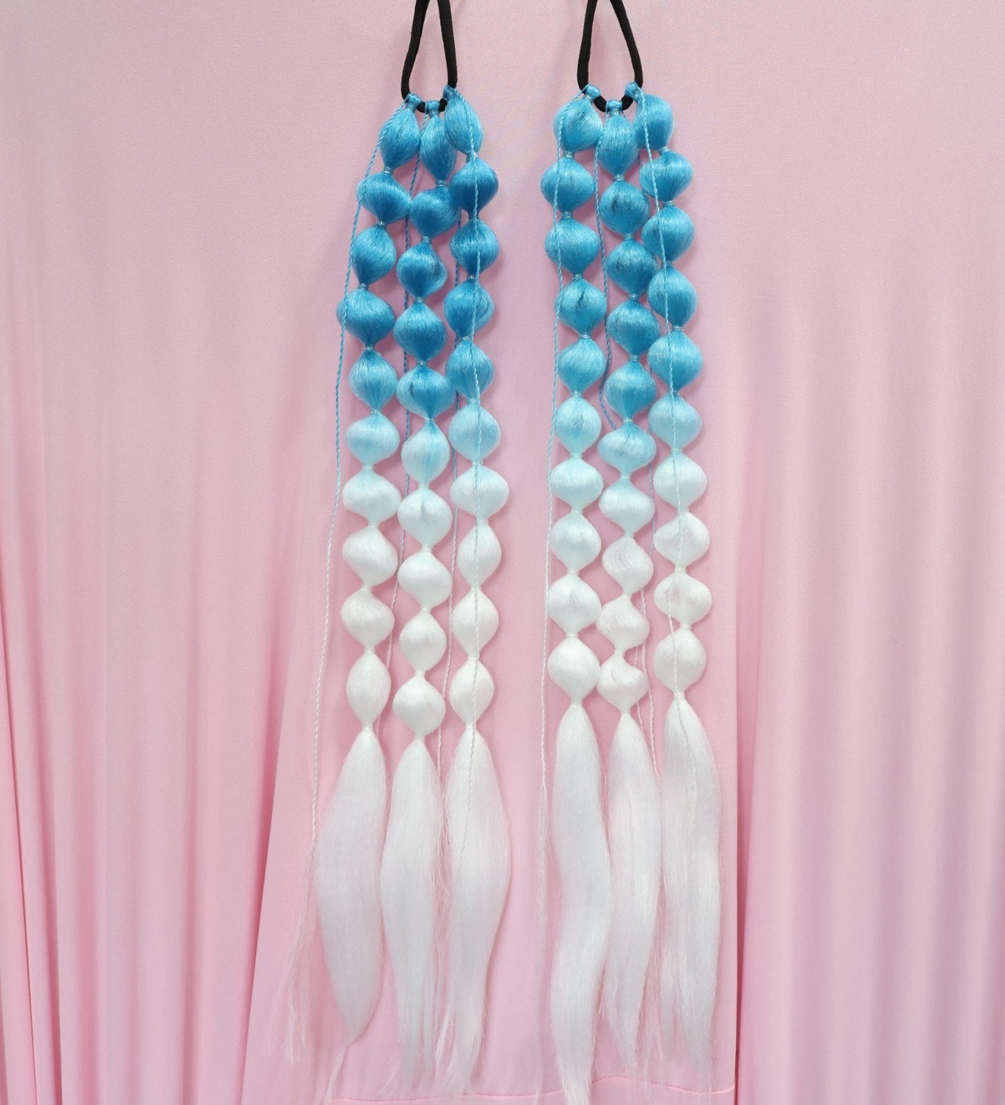 Blue & White Bubble Braids (ideal for party's, festivals and cosplay)
