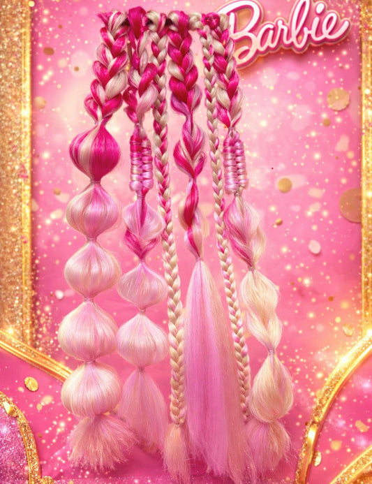 Barbie‑Inspired Pink Hair Bubble Braid