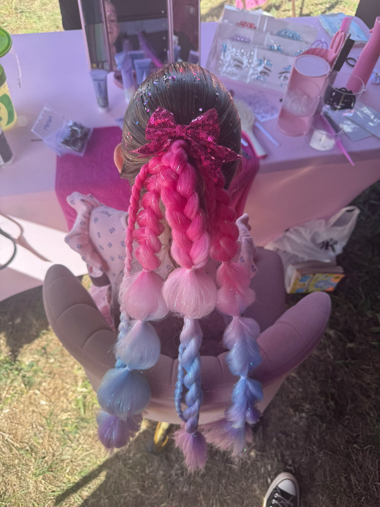 Glitter braids by The Glitter Braid Bar at the Heavy Horse Show