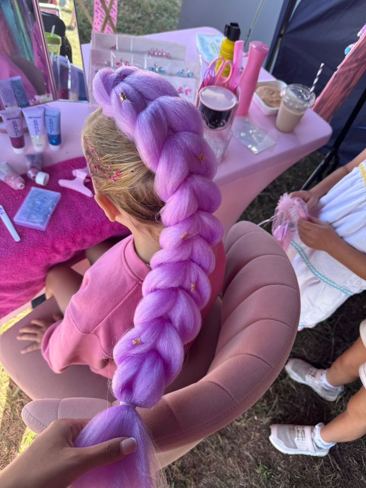 Glitter braids by The Glitter Braid Bar at the Heavy Horse Show