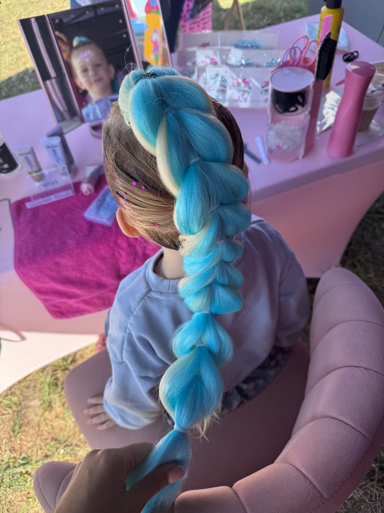 Glitter braids by The Glitter Braid Bar at the Heavy Horse Show