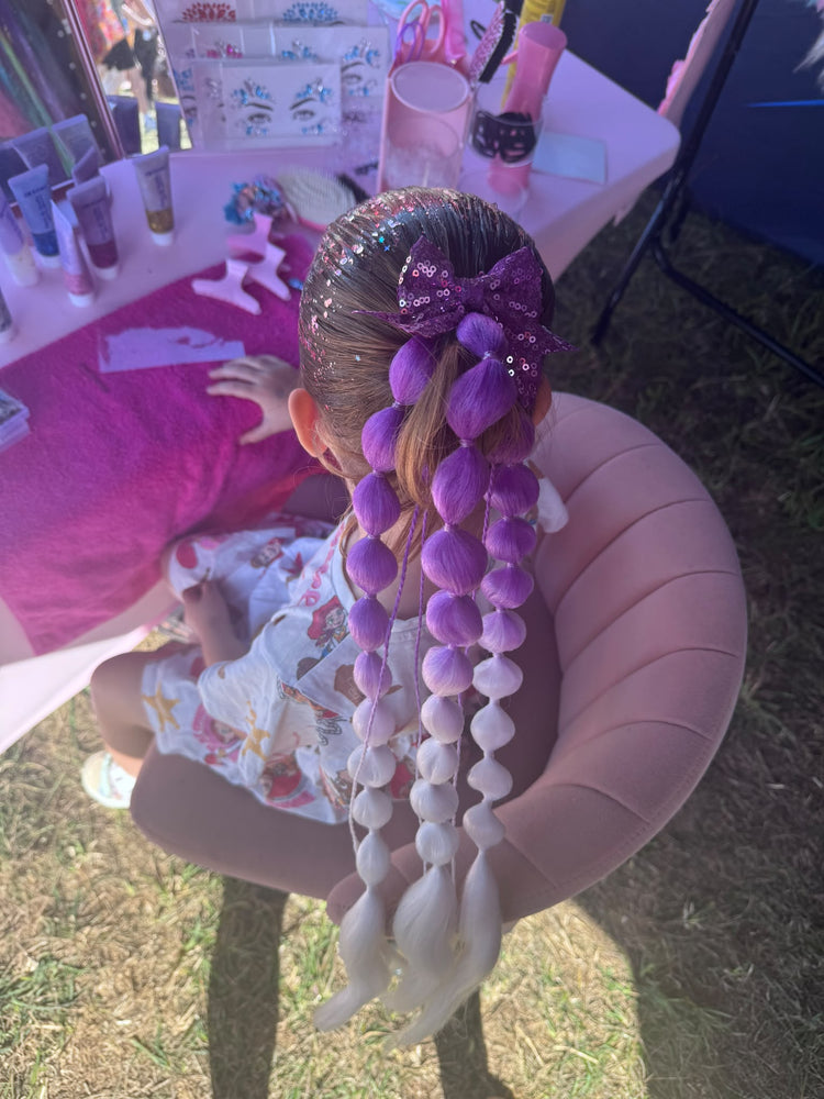 Glitter braids by The Glitter Braid Bar at the Heavy Horse Show