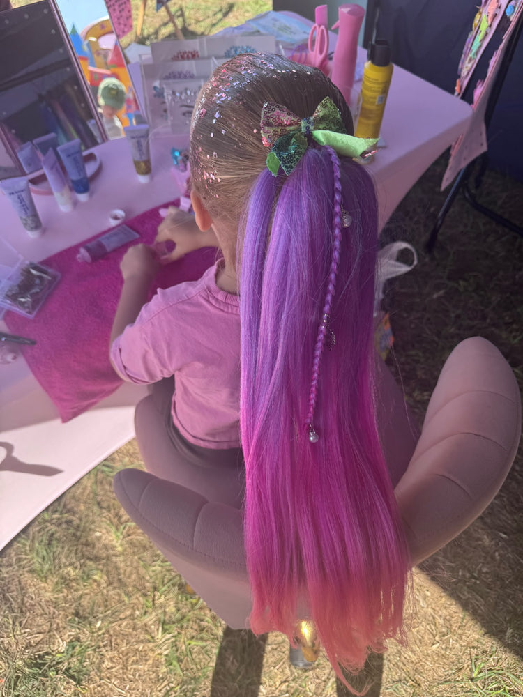 Glitter braids by The Glitter Braid Bar at the Heavy Horse Show