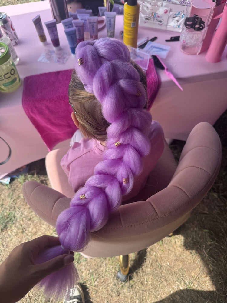 Glitter braids by The Glitter Braid Bar at the Heavy Horse Show