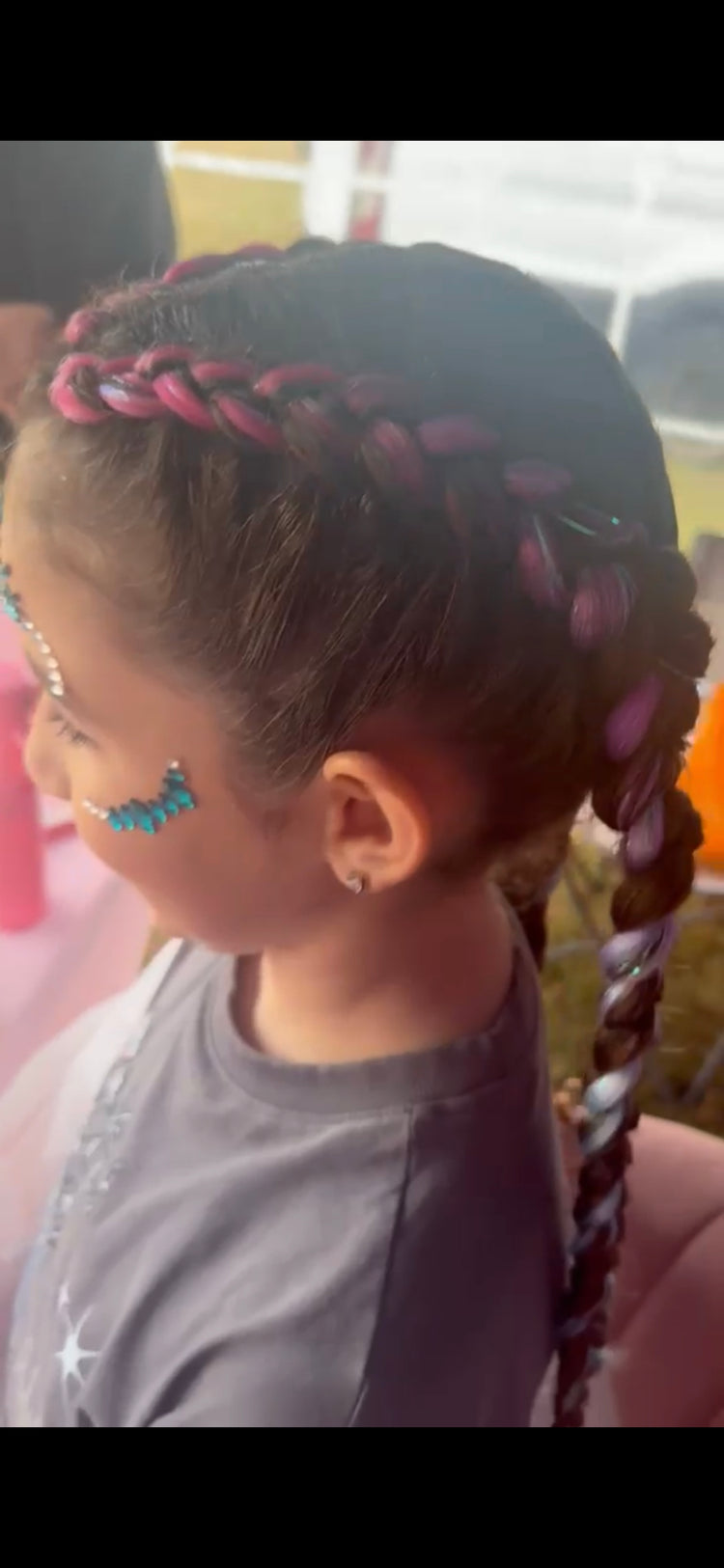 Glitter braids by The Glitter Braid Bar at the Festival of Transport