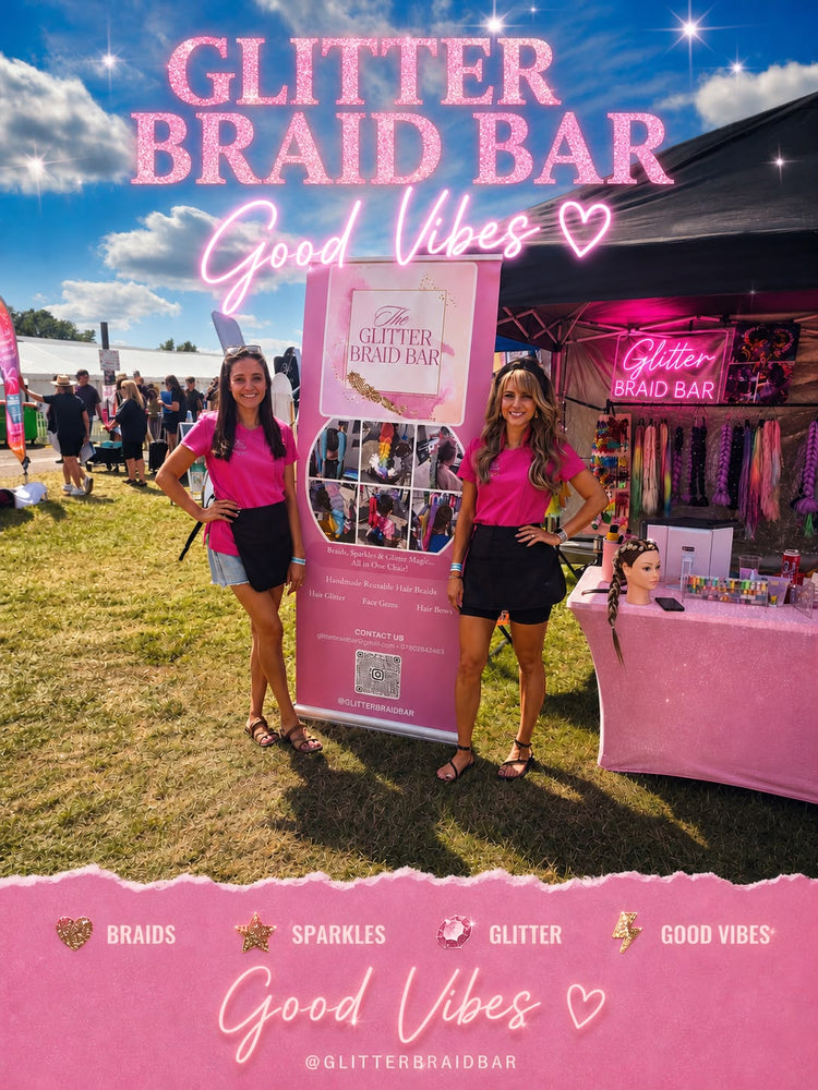 Glitter braids by The Glitter Braid Bar at the Kent County Show