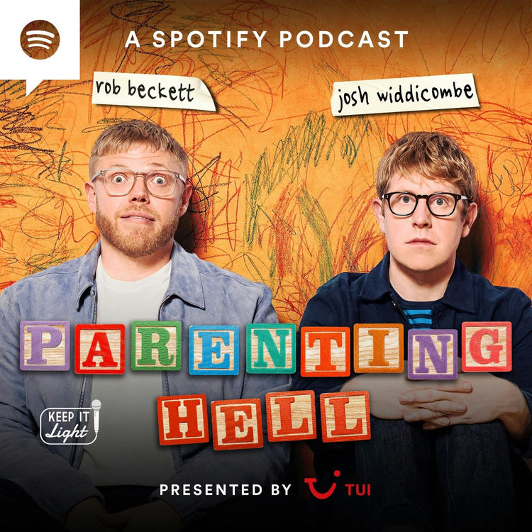 Parenting Hell podcast cover featuring Rob Beckett and Josh Widdicombe