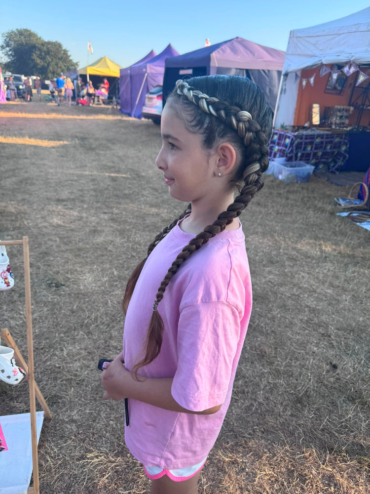 Glitter braids by The Glitter Braid Bar at Volksweald