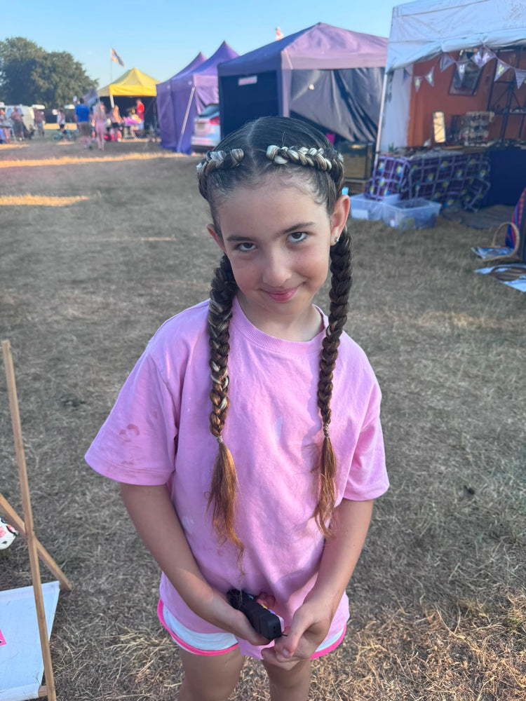 Glitter braids by The Glitter Braid Bar at Volksweald